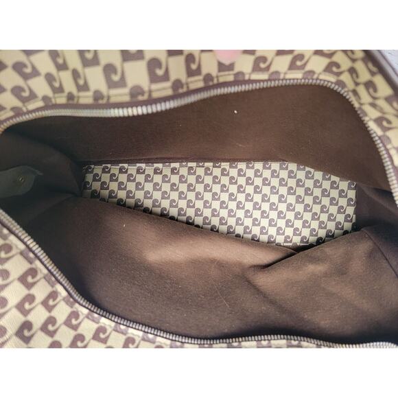 Vtg 60's Pierre Cardin MOD Monogram Signature Logo Carry On Over Night Bag Tote - Picture 7 of 10